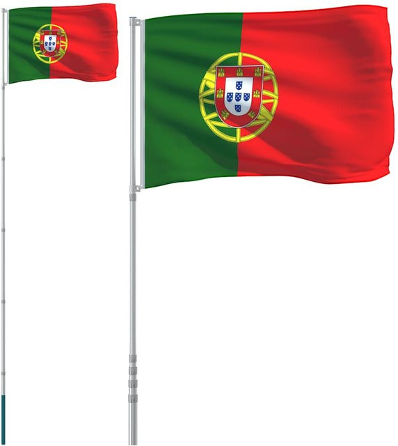 Yiwydaa Portugal Flagge aus Polyester mit 5,5 m Aluminiumstange in Multicolour - Bild 1