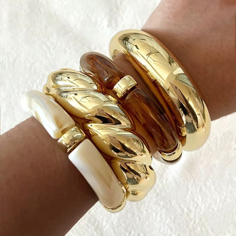 AY Armreif Set, Harz, Gold, braun, Damen - Bild 2