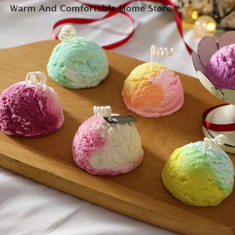 HUXUAN Silikonform Eiscreme-Kugelform für Kerzen, Seifen und Kuchen DIY - Bild 2