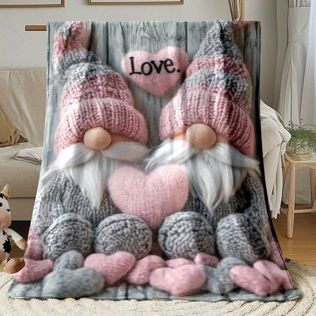 VIKAMA Strickdecke für Paare in Pink als Valentinstagsgeschenk - Bild 1