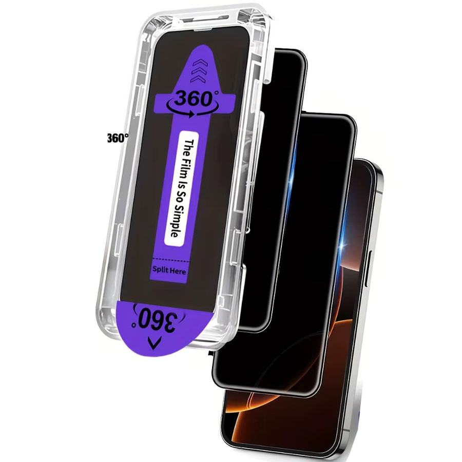 NNBILI 3er-Set Panzerglas Displayschutzfolie mit 4-Wege Blickschutz und Staubschutz für iPhone 17 16 15 14 13 12 11 Pro Max und 17e, transparent - Bild 1