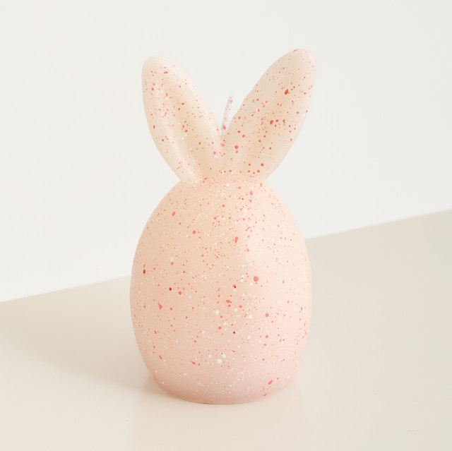Deko Kerze Hase von BLUME2000 in Rosa, Osterdeko für den Tisch, Höhe: 8,0 cm, Breite: 6,5 cm, Tiefe: 6,5 cm - Bild 1