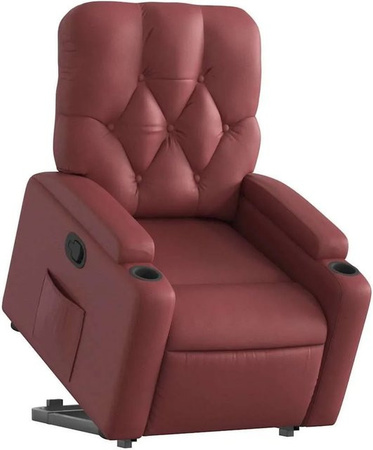 vidaXL Relaxsessel mit Aufstehhilfe in Weinrot aus Kunstleder