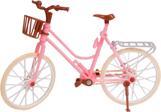 Funkid Toy Fahrrad für 30cm Puppe, Plastikfahrrad, rosa/braun, ab 3 Jahre - Bild 1