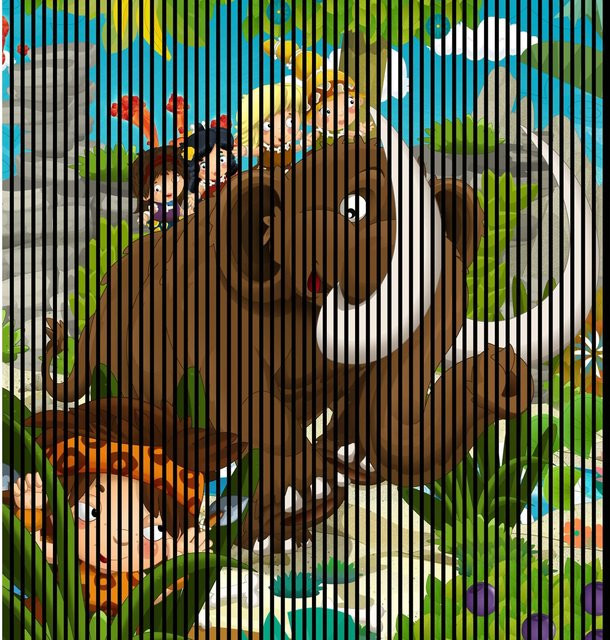 FN Acustico Akustikplatte Mammuts 1 in Bunt, modernem Design aus PET und MDF, selbstklebend, H x B x T: 2.400 x 2.253 x 19 mm - Bild 1