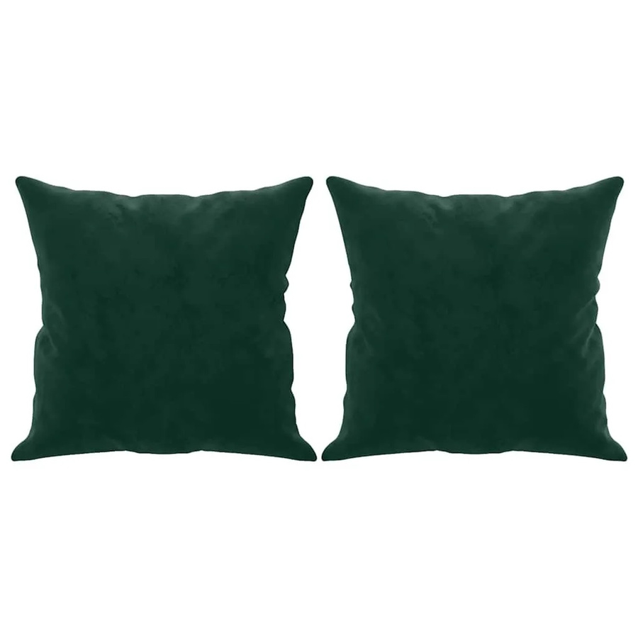 vidaXL Zierkissen Set aus Samt in Dunkelgrün, 2 Stück, B/B: 40 x 40 cm - Bild 2