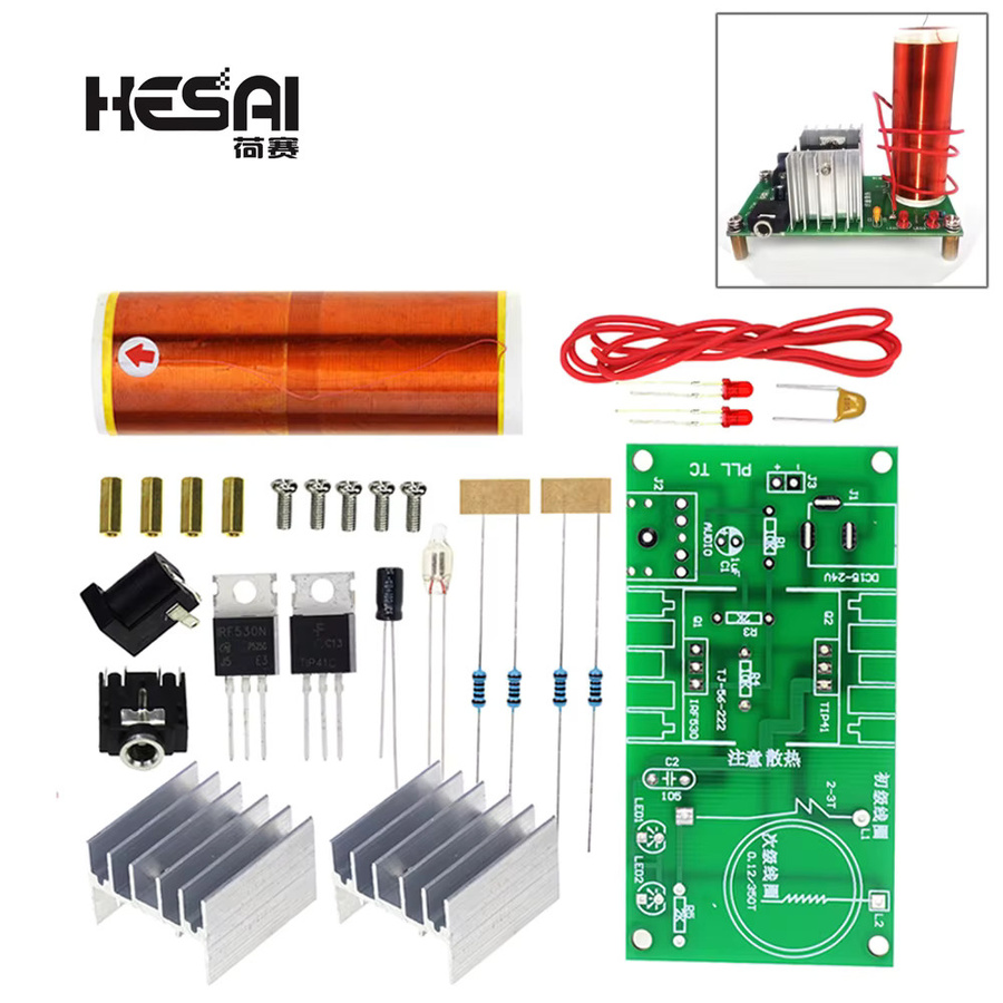 HESAI Mini-Musikspule Plasma-Lautsprecher DIY-Kit mit 15W Tesla-Drahtloser Übertragung für DC 15-24V - Bild 2