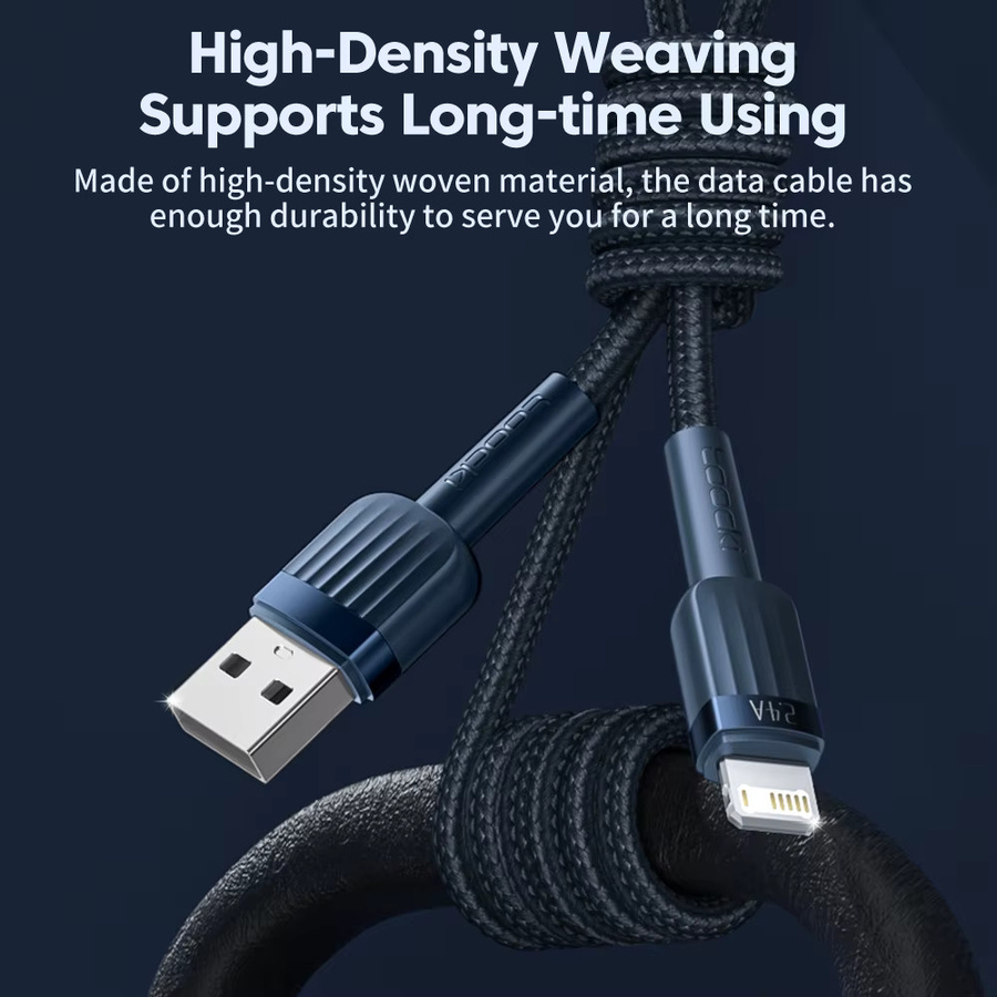 Toocki USB-A auf Lightning Kabel für iPhone in Schwarz mit 2,4A Schnellladung - Bild 5