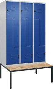 C+P Z-Spind Classic PLUS Sitzbank mit 6 Fächern und Sicherheits-Drehriegel, Sitzfläche aus Buche-Hartholz, B/T/H: 212,0 x 120,0 x 81,5 cm - Bild 1