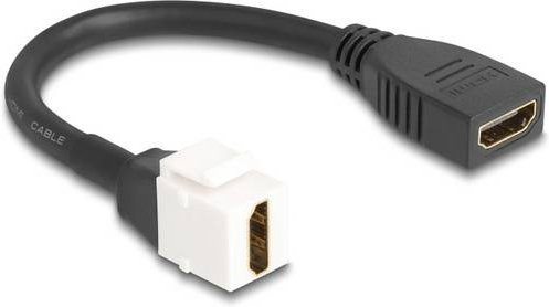 Delock HDMI Anschlusskabel HDMI-A Buchse 8K UHD Schwarz Weiß 0,2 m - Bild 1