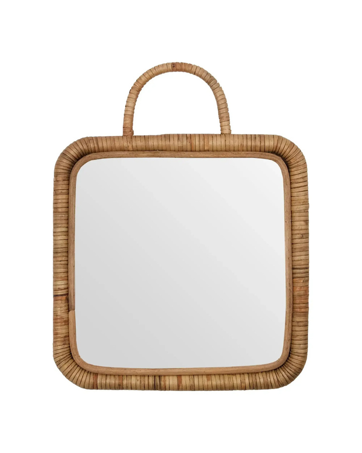 Meraki Spiegel Baki in Natur mit Rattan im skandinavischen Design, B/H: 28 x 28 cm - Bild 1