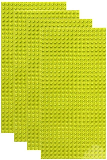 Yiran toy 16x32 Grundplatte mit Noppen, 4-teiliges Set, hellgrün, ab 6 Jahren - Bild 1