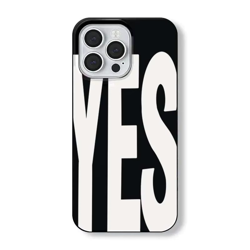 Personalisierte Kunst-Handyhülle mit Schwarz-weißen Buchstaben NEIN und JA für iPhone 11 bis iPhone 17 Pro Max, weiche Abdeckung, Schwarz-Weiß - Bild 2
