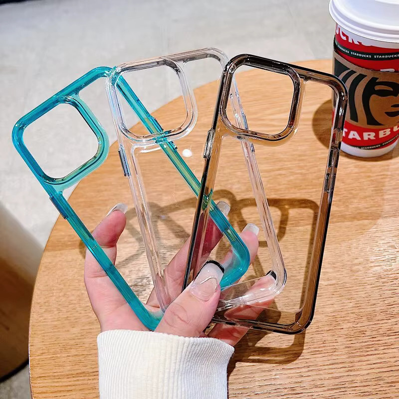 Stoßfeste Handyhülle für iPhone 15 14 Plus 13 12 11 Pro Max aus transparentem Silikon und hartem Acryl - Bild 4