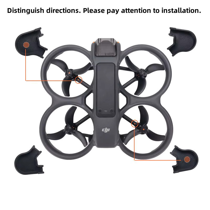 DJI Avata 2 Zubehör: 4er-Set Fußpolster zur Fahrwerkserhöhung und Schutzabdeckung in Schwarz - Bild 2