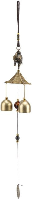 GoolRC Windspiel Elefant im chinesischen Tempelstil aus Kupfer in Beige und Gold - Bild 1