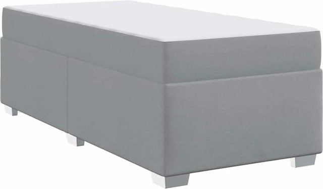 vidaXL Bettrahmen mit Matratze Hellgrau Stoff B/T/H: 90 x 200 x 66 cm - Bild 1