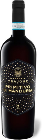 Masseria Trajone Primitivo di Manduria DOP halbtrocken Rotwein 2023 0,75 l