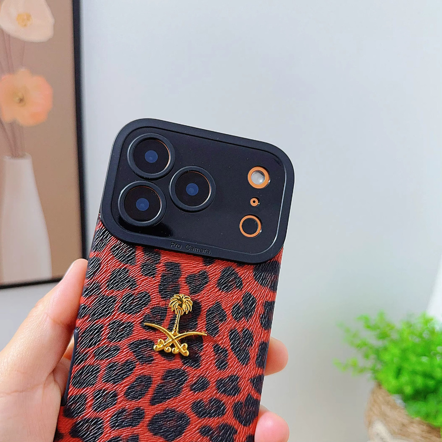 Stoßfeste iPhone Handyhülle aus PU-Leder mit Kokosnussbaum-Design für iPhone 17 16 15 14 13 Pro Max - Bild 1