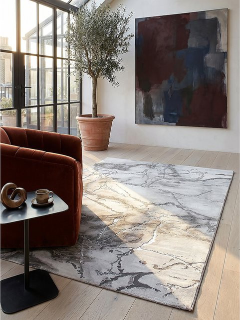 Teppich Kadima Design in Grau aus Polypropylen mit abstraktem Design, B/T: 160 x 230 cm - Bild 1