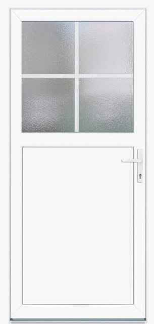 Kunststoff-Nebeneingangstür PANTO mit Glaseinsatz, Weiß, B: 98 cm, H: 198 cm, Anschlag Rechts - Bild 1