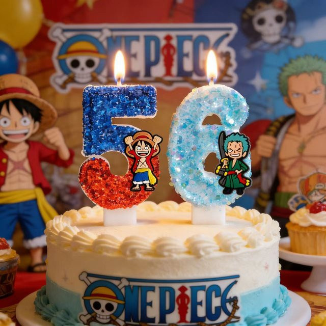 Bandai One Piece Geburtstagskerzen, Tortendekoration, Cartoon-Figuren-Kerzen - Bild 1