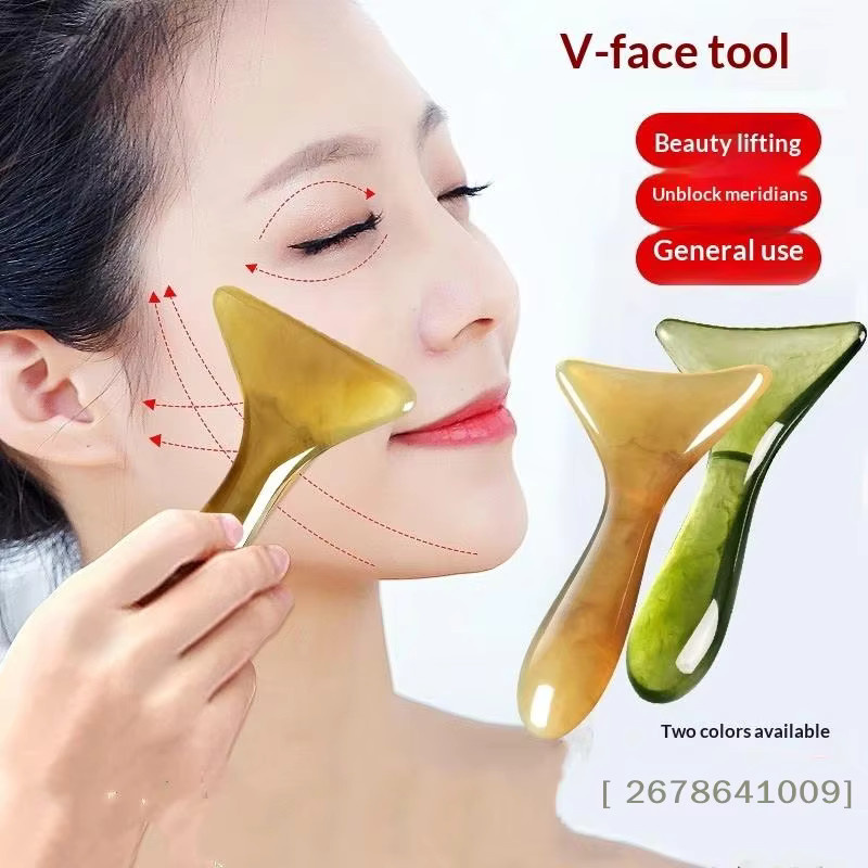 KuZHEN Gua-Sha-Gesichtsmassagegerät aus Harz, T-förmig, Unisex - Bild 2