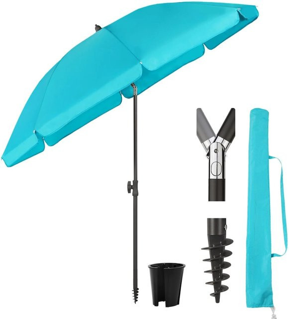 Sekey Sonnenschirm Seeblau mit UV50+ Schutz und Tragetasche, Durchmesser: 160 cm - Bild 1