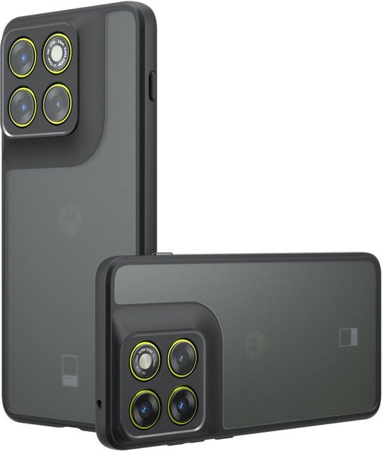 Stoßfeste Motorola Signature Schutzhülle für Moto Edge 70 Ultra und X70 Air Pro aus mattem Acryl und TPU in Schwarz und Transparent - Bild 1