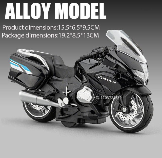 Linyi toy car R1250Rt Miniaturmodell Spielzeugmotorrad, Polizei, 1:14, mit Licht und Sound, ab 14 Jahren - Bild 1