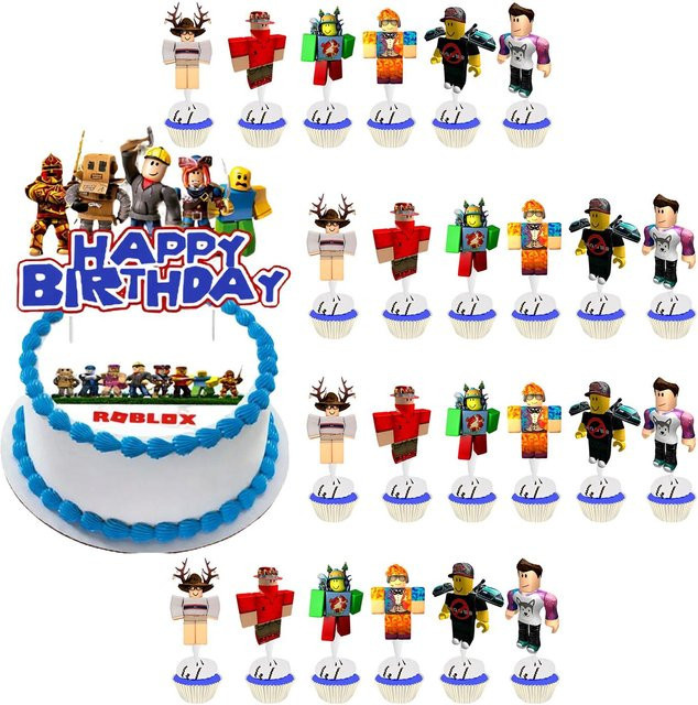 Roblox Geburtstag Kuchenaufsatz und Cupcake-Deko Set von Discover Intime in Mehrfarbig - Bild 1
