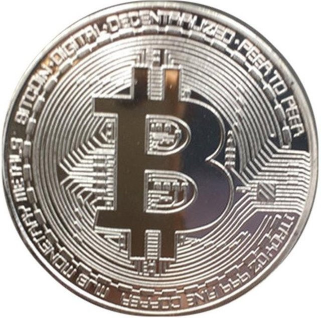 Gold Bitcoin Commemorative Round Collectors Coin, vergoldete Münze, Silber, Unisex - Bild 1