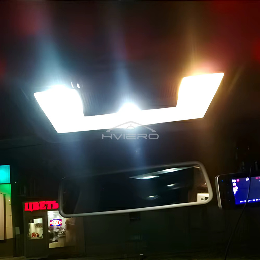 HVIERO 2er Set LED Innenleseleuchten T10 Weiß 12V mit 8 SMD für die Fahrzeug-Innenbeleuchtung - Bild 2