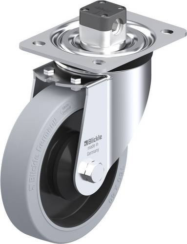 Blickle L-POEV 161KA-CS11-SG Lenkrolle mit Feststeller in Grau und Schwarz, Rad-Durchmesser: 160 mm, Tragfähigkeit: 320 kg - Bild 1