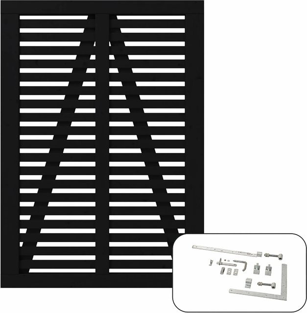 Plus Einzeltor Harmoni aus Nadelholz in Schwarz, Breite: 100 cm, Höhe: 140 cm - Bild 1