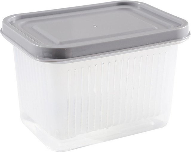 CosyHome Abtropf-Aufbewahrungsbox aus Kunststoff mit dicht schließendem Deckel für Lebensmittel, Grau - Bild 1