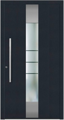 KNOCK Aluminium-Haustür Terra Nova in Anthrazit Grau mit Glaseinsatz und RC2 Schutz - Bild 1
