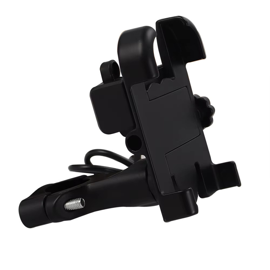 Universeller Motorrad Handy Halter aus Aluminium Legierung für iPhone und Xiaomi, Rückspiegel und Lenker Montage, Farbe: Schwarz - Bild 3