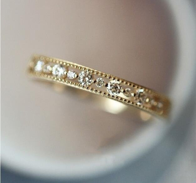 Huitan Ring, Gold Farbe, CZ, Damen - Bild 1