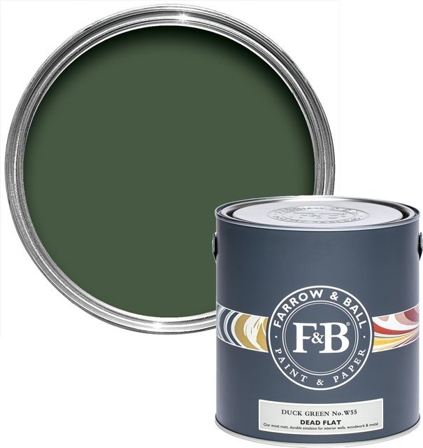 Farrow & Ball Dead Flat Wandfarbe Archiv Colour Duck Green W55 5 l - Bild 1