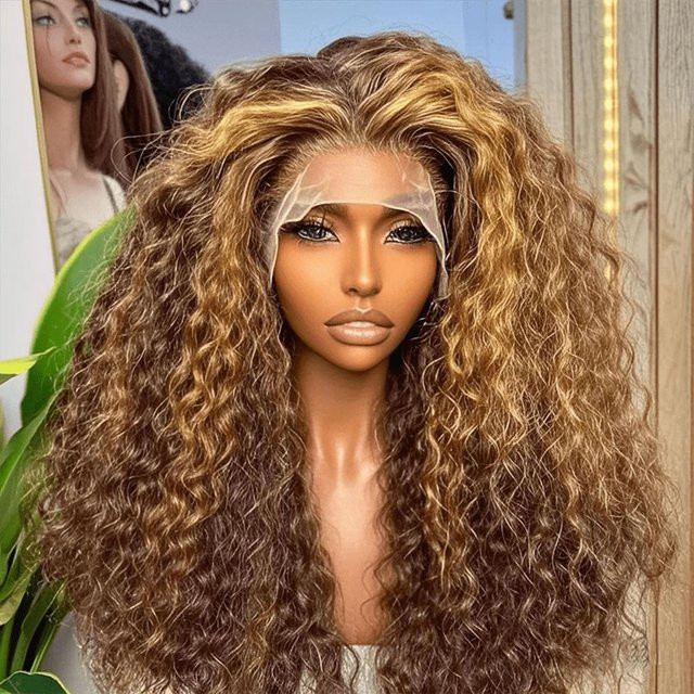 BUNGIOL Lace Front Perücke, tiefe Welle, 100 % Echthaar, HD Transparent 5x5 - Bild 1