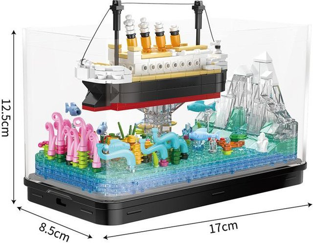 PRELEXT Aquarium Bausteine, Modell, mit Licht, 579 Teile, ab 3 Jahren - Bild 1