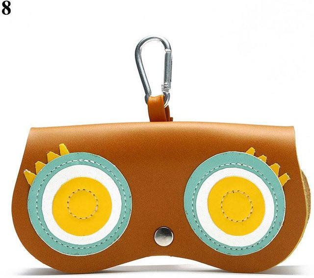 NATAWA Brillenbeutel PU Leder, Cartoon, Multicolor, Orange - Bild 1