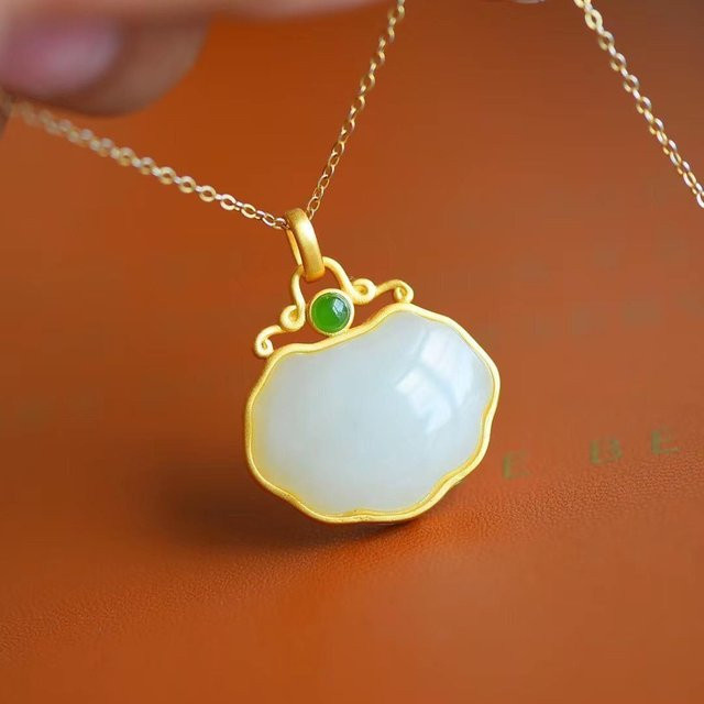 Wucifang Jewelry Anhänger Jade, 925 Silber, Weiß, Herren, 45cm - Bild 1