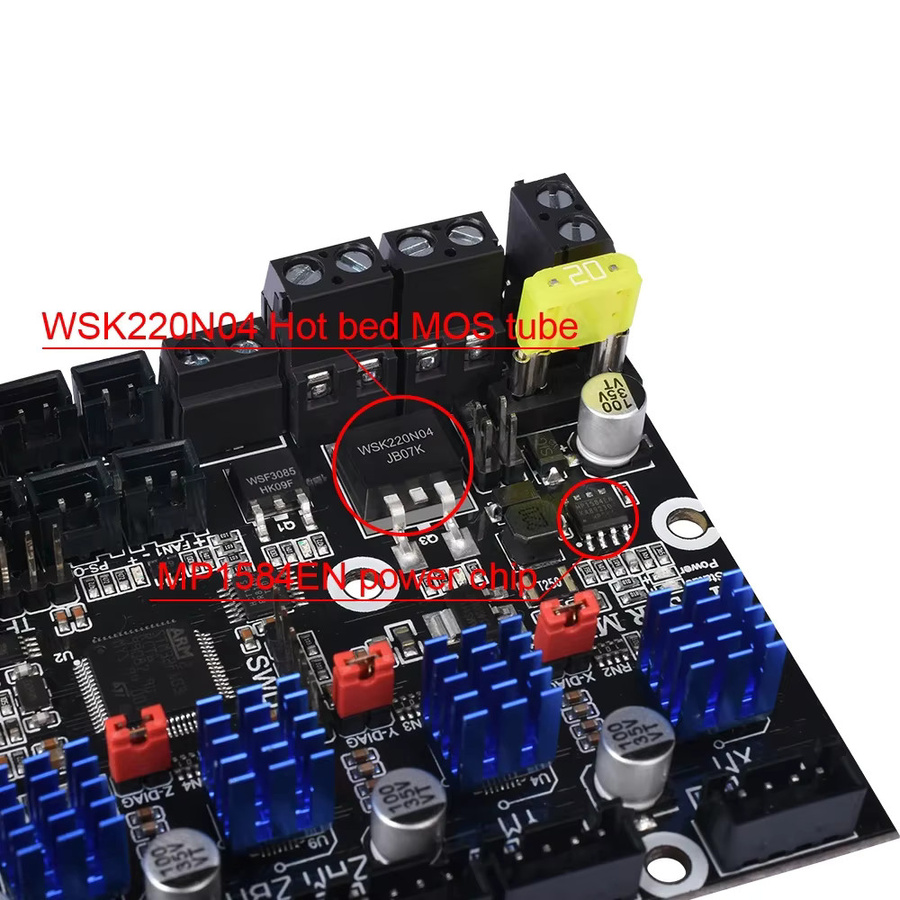 BIGTREETECH SKR MINI E3 V2.0 32Bit Motherboard mit Onboard TMC2209UART Upgrade für Ender3V2 CR10 Voron V0.1 3D-Drucker in Schwarz - Bild 4