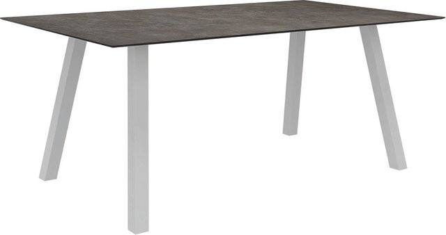 Stern Tisch Interno aus Aluminium in Weiß mit Silverstar 2.0 Stone Tischplatte, B/T: 180 x 100 cm - Bild 1