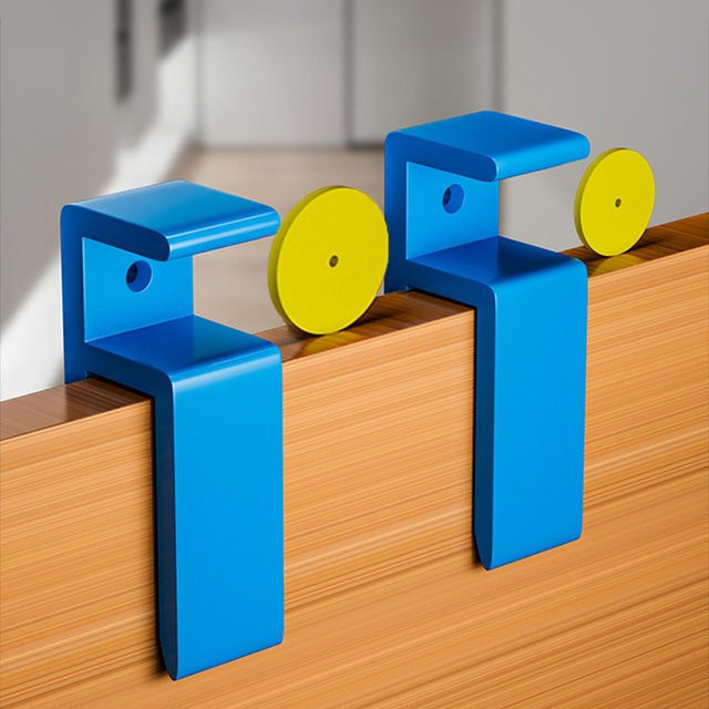 U-förmiger Anreißwerkzeugsatz aus Kunststoff in Blau für die Holzbearbeitung und Schrankmontage - Bild 1