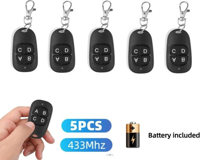 YJMP Universal Garagenfernbedienung 433MHz mit 4 Tasten, Drahtloser Duplizierer Controller als Ersatz für Autoschlüssel, Farbe: Kirschrot - Bild 1
