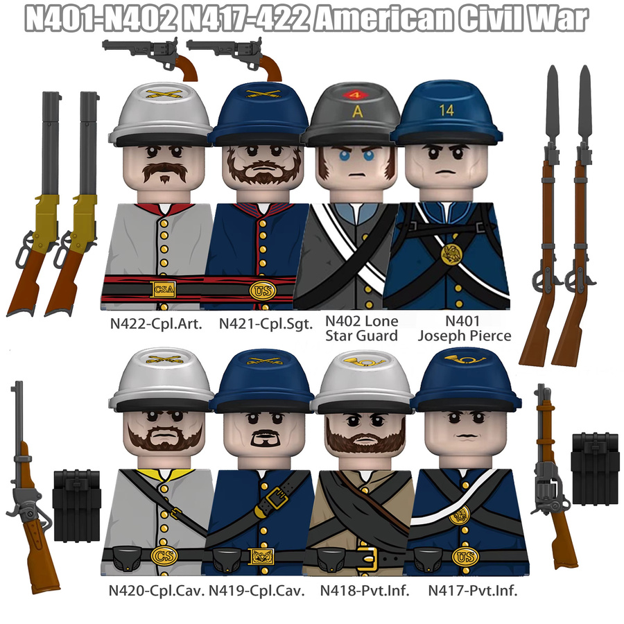 BRICKPANDA Lone Star Guards Amerikanischer Bürgerkrieg Soldaten-Figuren, Bausteine - Bild 2