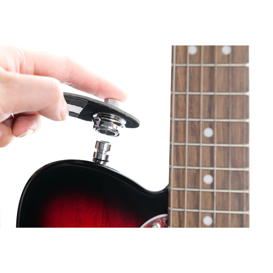 Musiclily Metall-Gitarren-Verriegelungsgurt mit flachem Kopf und Schlössern in Silber, 2er-Set für E-Gitarre, Akustikgitarre oder Bass - Bild 2